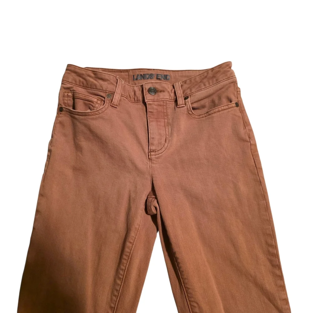 Lands' End Mid Rise Brownish Straight Denim Jean Size 2P